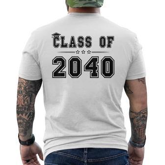 Class Of 2040 Grow With Me Graduation Handprint On Back Men's T-shirt Back Print | Seseable UK