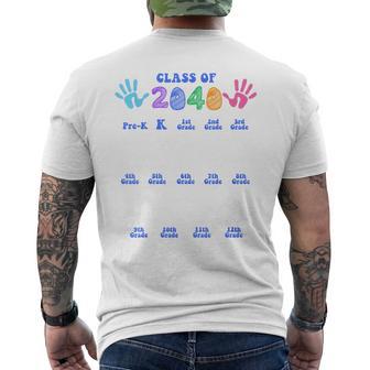 Class Of 2040 Handprint For Grades Kindergarten Graduation Men's T-shirt Back Print | Seseable UK