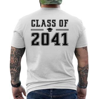 Class Of 2041 Grow With Me Graduation Handprint On Back Men's T-shirt Back Print | Seseable UK