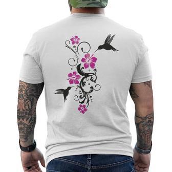 Colibri Colibri Tropical Hibiscus Fleurs Été Aloha T-shirt imprimé au dos - Cadeauxyz