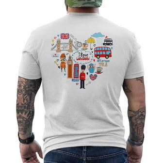 Cool London Doodles I Love Londonibes London Landmarks Camiseta Hombre Estampado Espalda - Regaloses