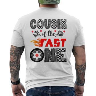 Cousin Of The Fast One Car Racing 1St Birthday Boy Men's T-shirt Back Print - Thegiftio UK