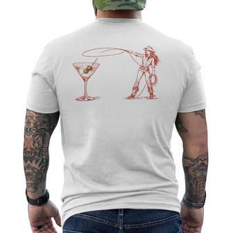 Cowgirl Martini Western Men's T-shirt Back Print - Thegiftio UK
