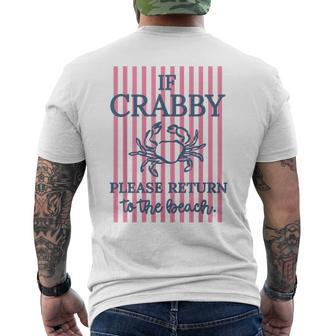 If Crabby Please Return To The Beach Hawaii Summer Vacation Men's T-shirt Back Print - Thegiftio UK