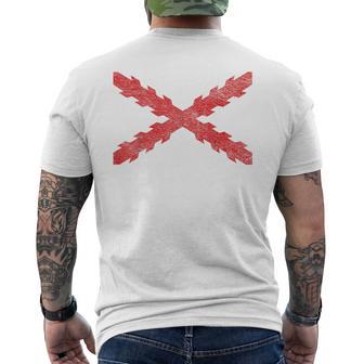 Croix Espagnole Du Drapeau Bordeaux Croix Deaint Andrécie Dent T-shirt imprimé au dos - Cadeauxyz