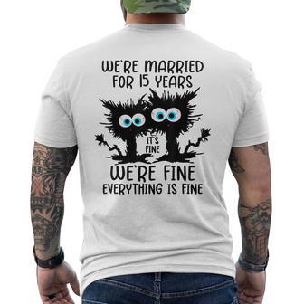 Crystal Wedding We're Married For 15 Years Men's T-shirt Back Print - Thegiftio UK