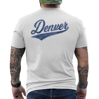 Denver Colorado Varsity Script Classic Style Men's T-shirt Back Print - Thegiftio UK