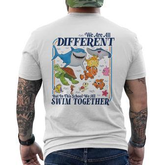 We Are All Different School Ocean Animals Inclusion Theme Men's T-shirt Back Print | Seseable UK