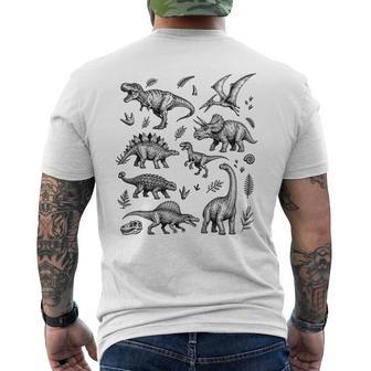 Dinosaur Graphic Adult Kids Boys Vintage Cute Dino Men's T-shirt Back Print - Thegiftio UK