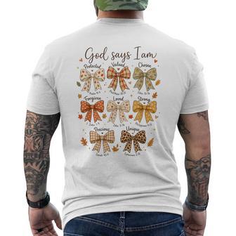 Dios Dice Yooy Otoño Arcosersículo Bíblico Arte De Cinta Camiseta Hombre Estampado Espalda - Regaloses