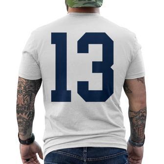 Divisa Da Giocatore Numero 13 Blu Navy Brillante 13 T-shirt da uomo con stampa posteriore - Novitaregali