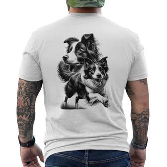 Dolce Border Collie Come Un Ritratto Fresco T-shirt da uomo con stampa posteriore - Novitaregali