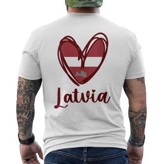 Donna Patriotic Lettonia Cuore Lettone Mappa Bandiera Ragazzi Bambini Con Collo A T-shirt da uomo con stampa posteriore - Novitaregali