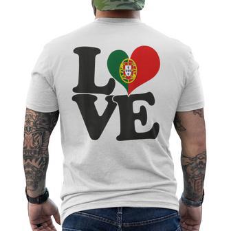 Drapeau I Love Portugal En Forme De Cœur Pouroyage Patriotique T-shirt imprimé au dos - Cadeauxyz