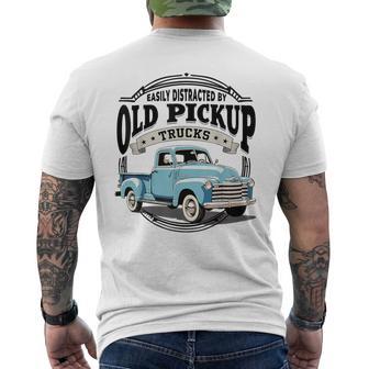 Easily Distracted By Old Pickup Trucks Vintage Truck Men's T-shirt Back Print - Thegiftio UK