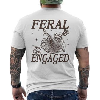 Feral And Engaged Wedding Engagement Bachelorette Men's T-shirt Back Print - Thegiftio UK