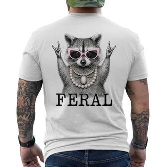 Feral Raccoon Pink Sunglasses Animal Men's T-shirt Back Print - Thegiftio UK