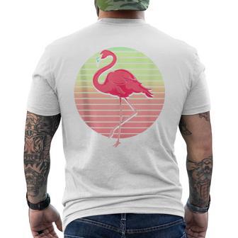 Flamenco Retro Pájaro Tropical Exóticoerano Flamenco Rosa In Mangas Camiseta Hombre Estampado Espalda - Regaloses
