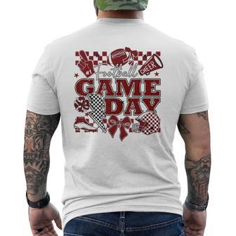 Football Game Day Touchdown Season Cheer Team Spirit Maroon Men's T-shirt Back Print - Thegiftio UK