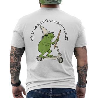 Frog Off To Do School Counselor Stuff Back To School Men's T-shirt Back Print - Thegiftio UK