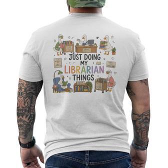 Silly Goose Library Goose Back To School Librarian Men's T-shirt Back Print | Seseable UK