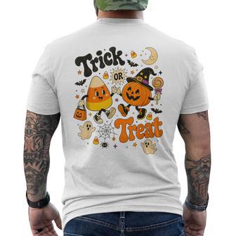 Trick Or Treat Candy Corn Pumpkin Halloween Men's T-shirt Back Print | Seseable UK