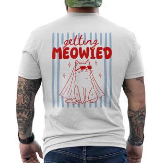 Getting Meowied Cat Bride Cat Wedding Bachelorette Men's T-shirt Back Print - Thegiftio UK