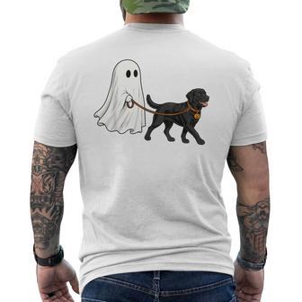 Ghost Walking Black Lab Halloween Men's T-shirt Back Print | Seseable UK