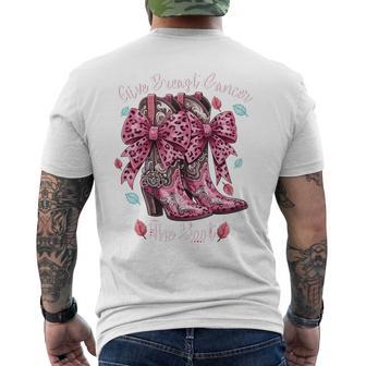 Give Breast Cancer The Boot Pink Cowgirl Western Men's T-shirt Back Print - Thegiftio UK
