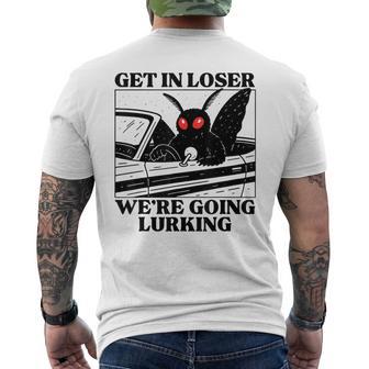 Gothic Horror Mothman Get In Loser We're Going Lurking Men's T-shirt Back Print - Thegiftio UK
