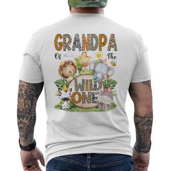 Grandpa Of The Wild One 1St Birthday Safari Jungle Woodland Men's T-shirt Back Print - Thegiftio UK