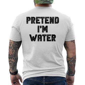 Halloween Pretend I'm Water Costume Lazy Adult Kids Men's T-shirt Back Print - Thegiftio UK