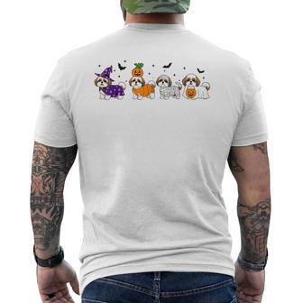 Halloween Shih Tzu Dog Lover Spooky Dog Halloween Men's T-shirt Back Print - Thegiftio UK