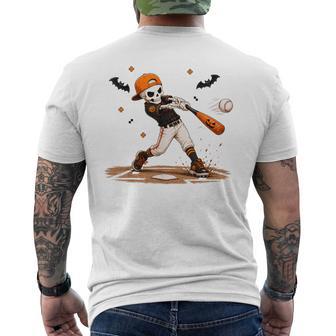 Halloween Skeleton Baseball Costume Boys Kids Men's T-shirt Back Print | Seseable UK