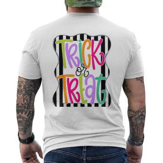 Halloween Trick Or Treat Hand Drawn Men's T-shirt Back Print - Thegiftio UK