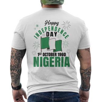 Happy Nigeria Independence Day Nigeria Nigerian Flag Men's T-shirt Back Print - Thegiftio UK