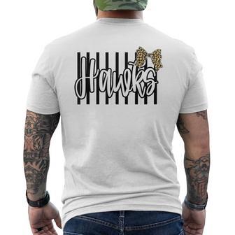 Hawks School Spirit Game Day Leopard Print Bow Hawk Pride Men's T-shirt Back Print - Thegiftio UK
