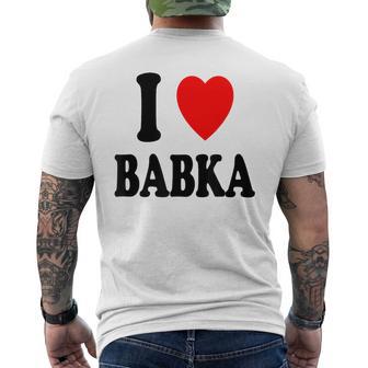 I Heart Love Babka Sweet Braided Bread Polish Dessert Men's T-shirt Back Print - Thegiftio UK