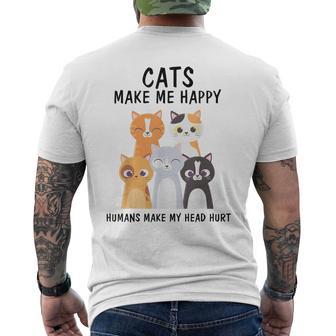 Humoristique Pour Adulte Avec Inscription Cat Make Me Happy T-shirt imprimé au dos - Cadeauxyz