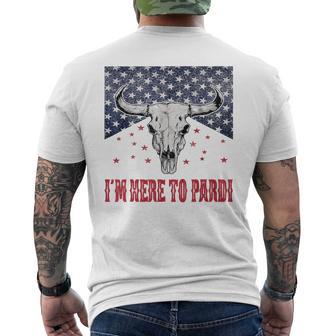 I'm Here To Pardi Vintage Retro Western Bull-Skull Men's T-shirt Back Print - Thegiftio UK