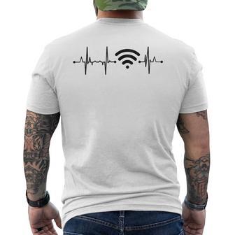 Internet Nerd Heartbeat Wifi In Mangas Camiseta Hombre Estampado Espalda - Regaloses