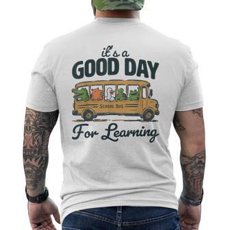 It's A Good Day For Learning School Bus Animal Friends Men's T-shirt Back Print | Seseable UK