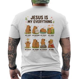 Jesús Es Mi Todo Capibara Fe Cristiana Camiseta Hombre Estampado Espalda - Regaloses