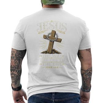 Jesus The Way The Truth The Life Cross Men's T-shirt Back Print | Seseable UK