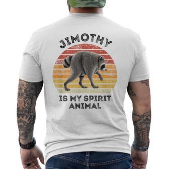 Jimothy Is My Spirit Animal Vintage Timothy Raccoon Quote Men's T-shirt Back Print - Thegiftio UK