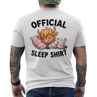 Kawaii Sleeping Highland Cow Official Sleep Nightgown Men's T-shirt Back Print - Thegiftio UK