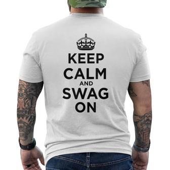 Keep Calm And Swag On Pink Heather Men's T-shirt Back Print - Thegiftio UK