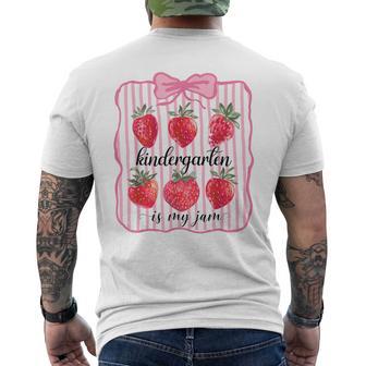 Kindergarten Is My Jam Strawberry First Day Back To School Men's T-shirt Back Print - Thegiftio UK