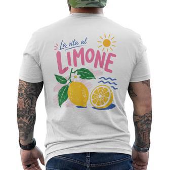 La Vita Al Limone Italian Summer Lemon Fruit Vacation Men's T-shirt Back Print - Thegiftio UK