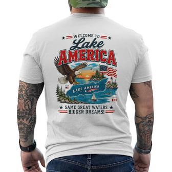 Lake America 2026 Vintage Retro Patriotic Eagle Usa Men's T-shirt Back Print | Seseable UK
